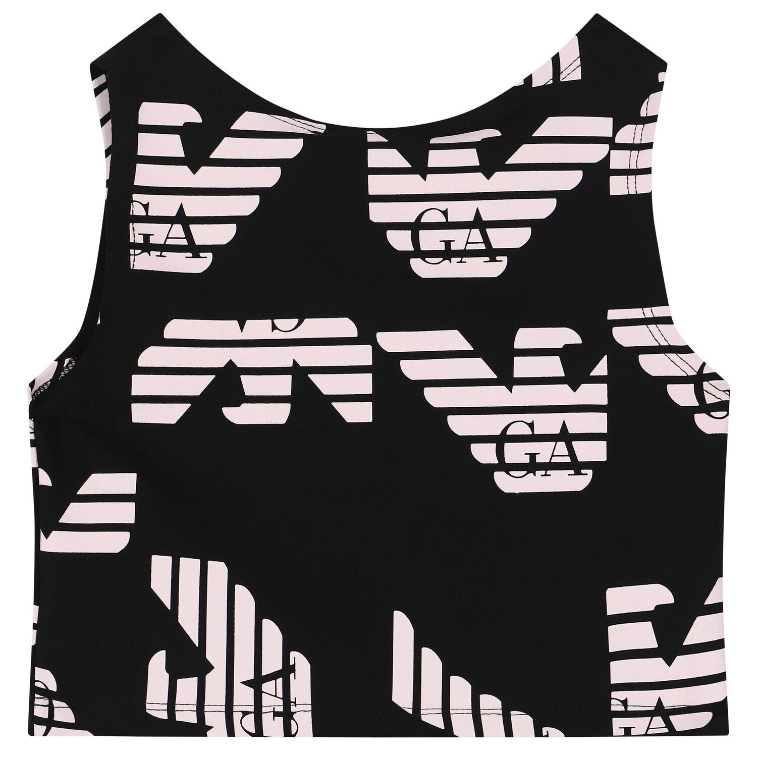 Girls Black & Pink Logo Crop Top, 1, hi-res image number null