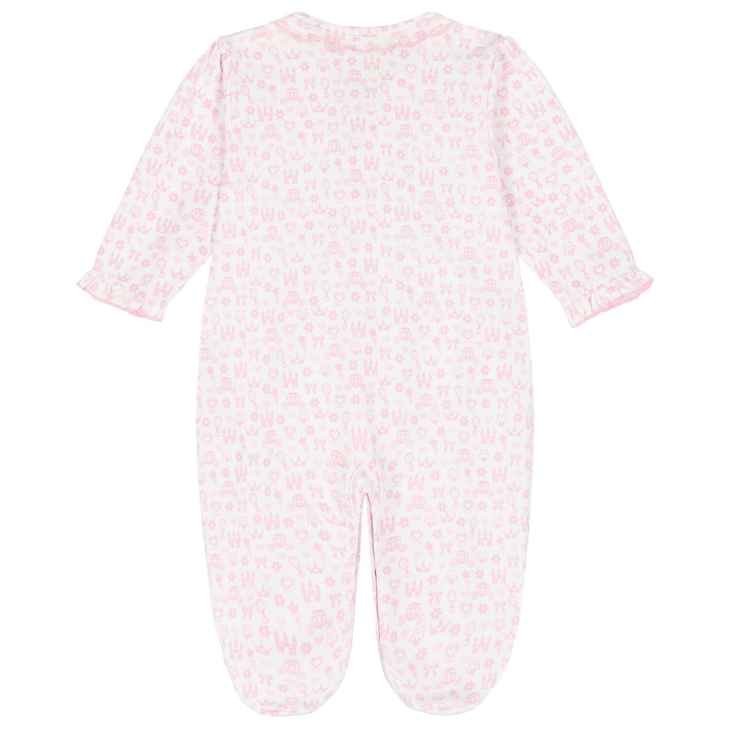 Baby Girls White & Pink Royal Babygrow, 1, hi-res image number null