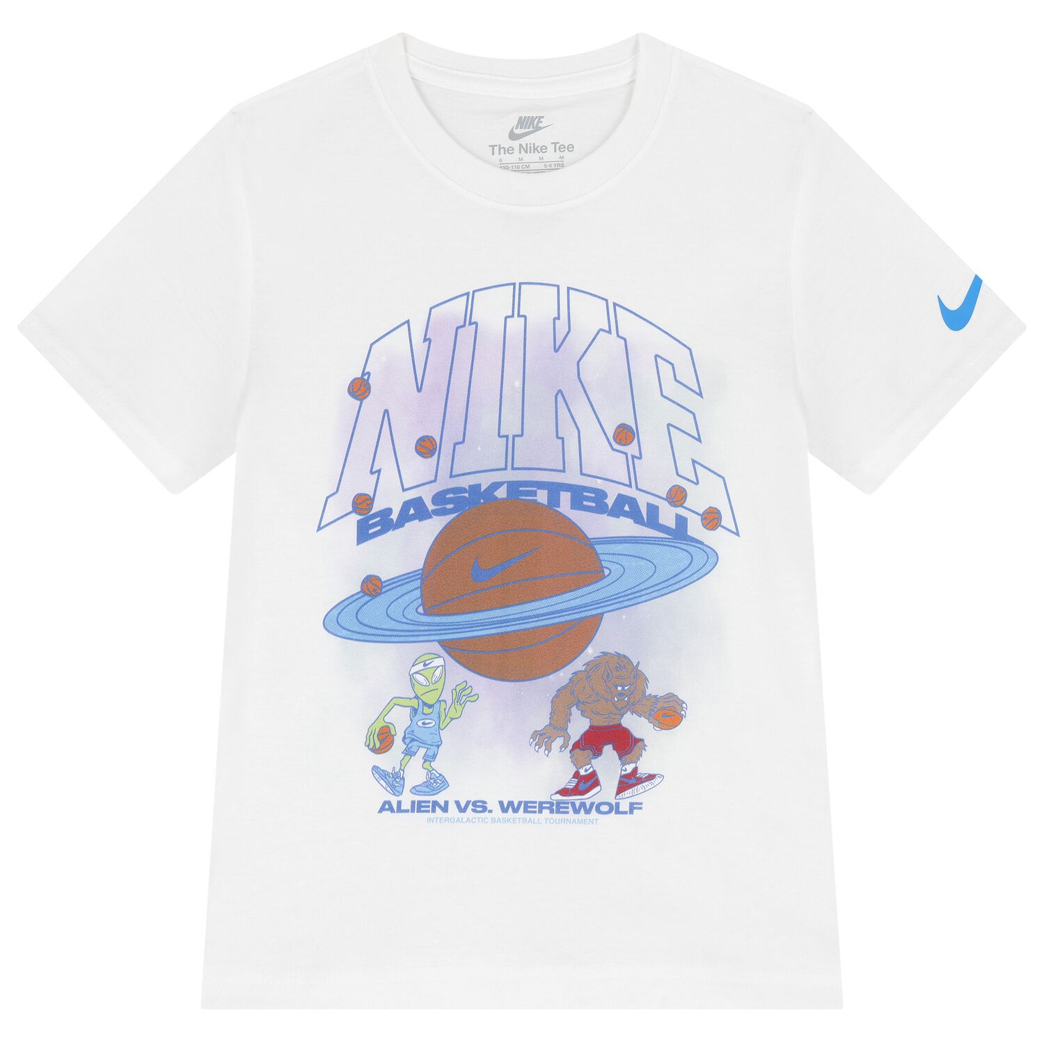 Boys White Logo Planet Ball T-Shirt, 1, hi-res