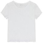 Girls White Thomas Bear Logo T-Shirt, 1, hi-res