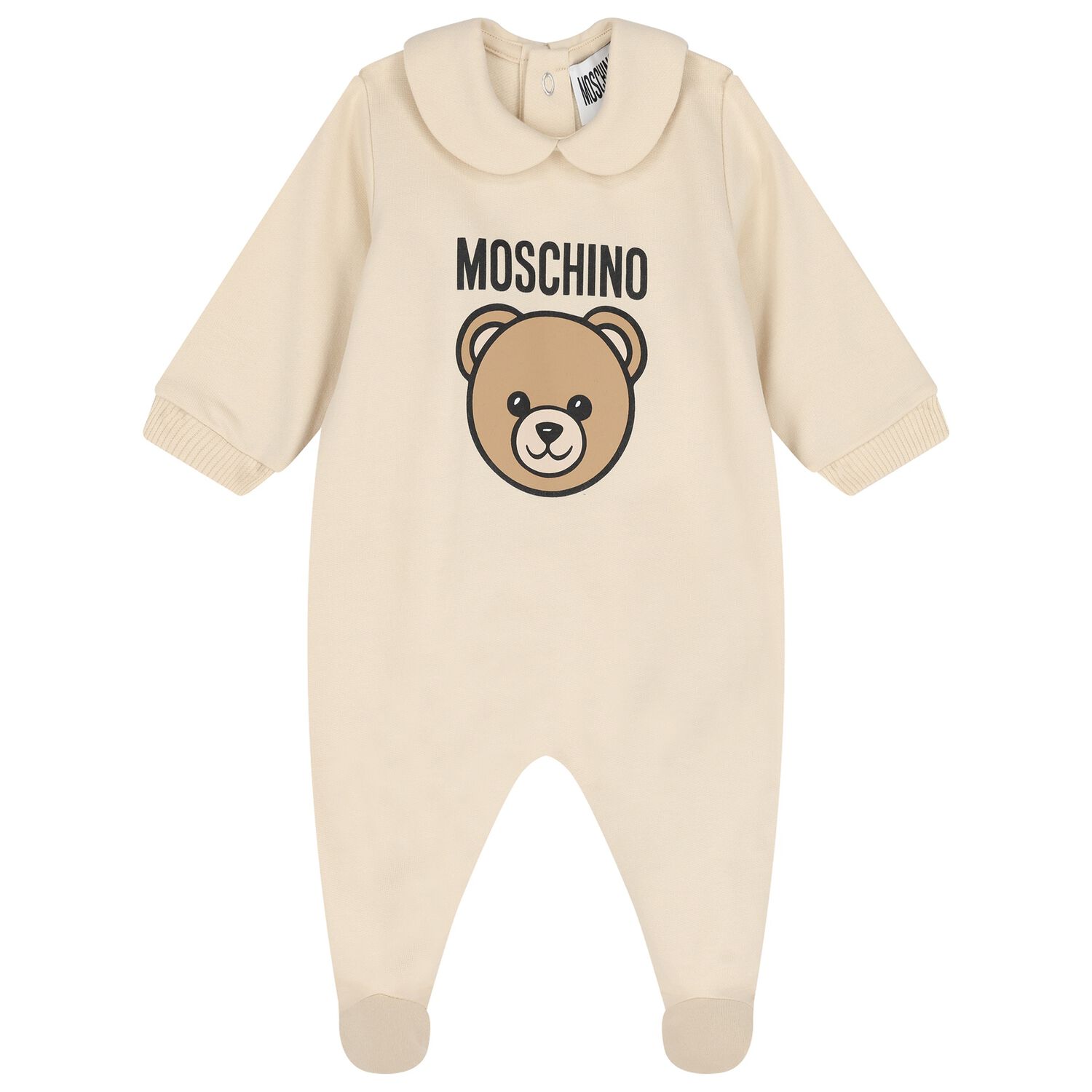 Beige Teddy Bear Logo Babygrow, 1, hi-res image number null