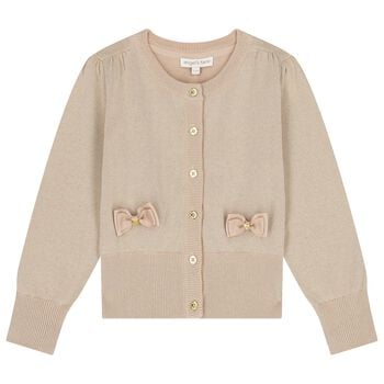 Girls Gold Bow Cardigan