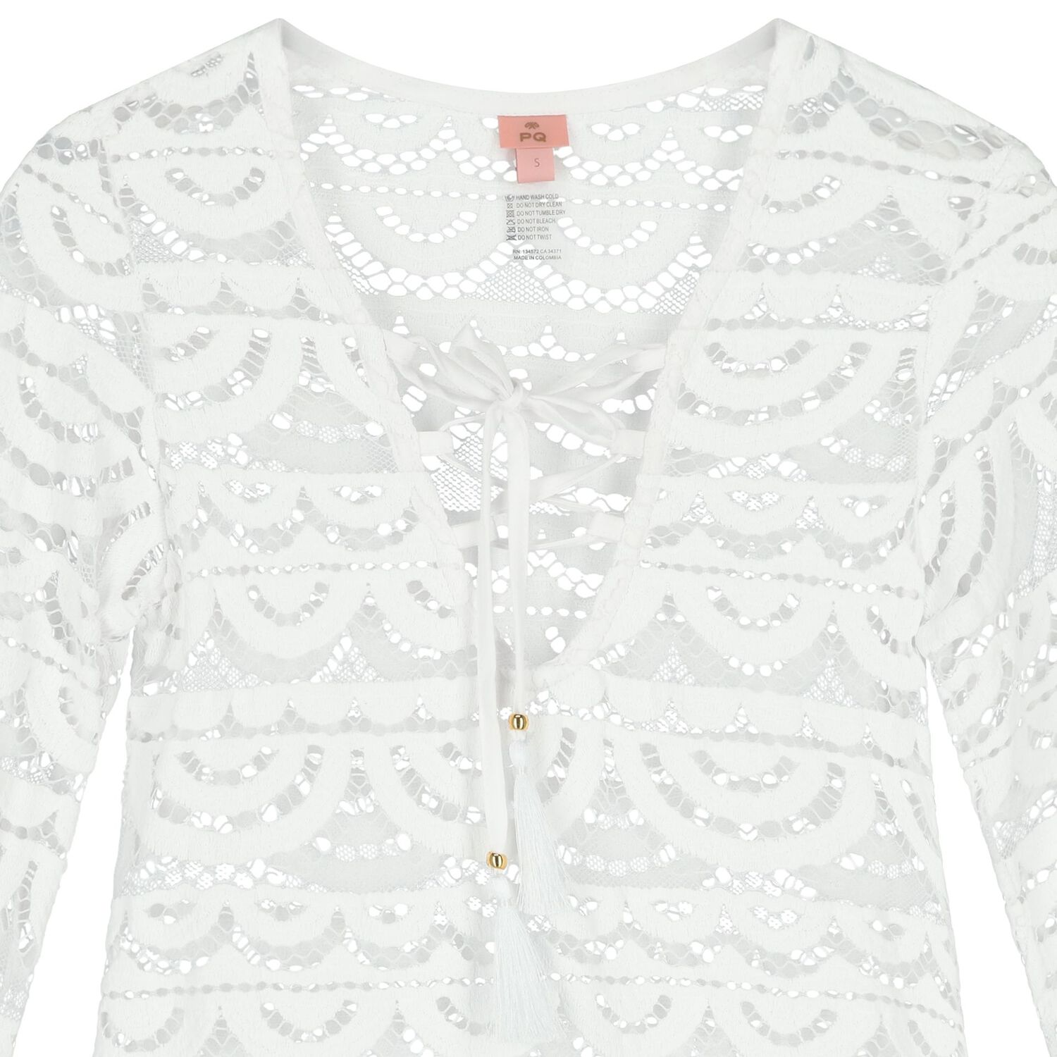 Girls White Lace Tunic, 1, hi-res
