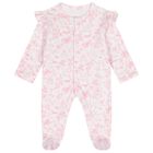 Baby Girls White & Pink Toile de Jouy Babygrow Set, 1, hi-res