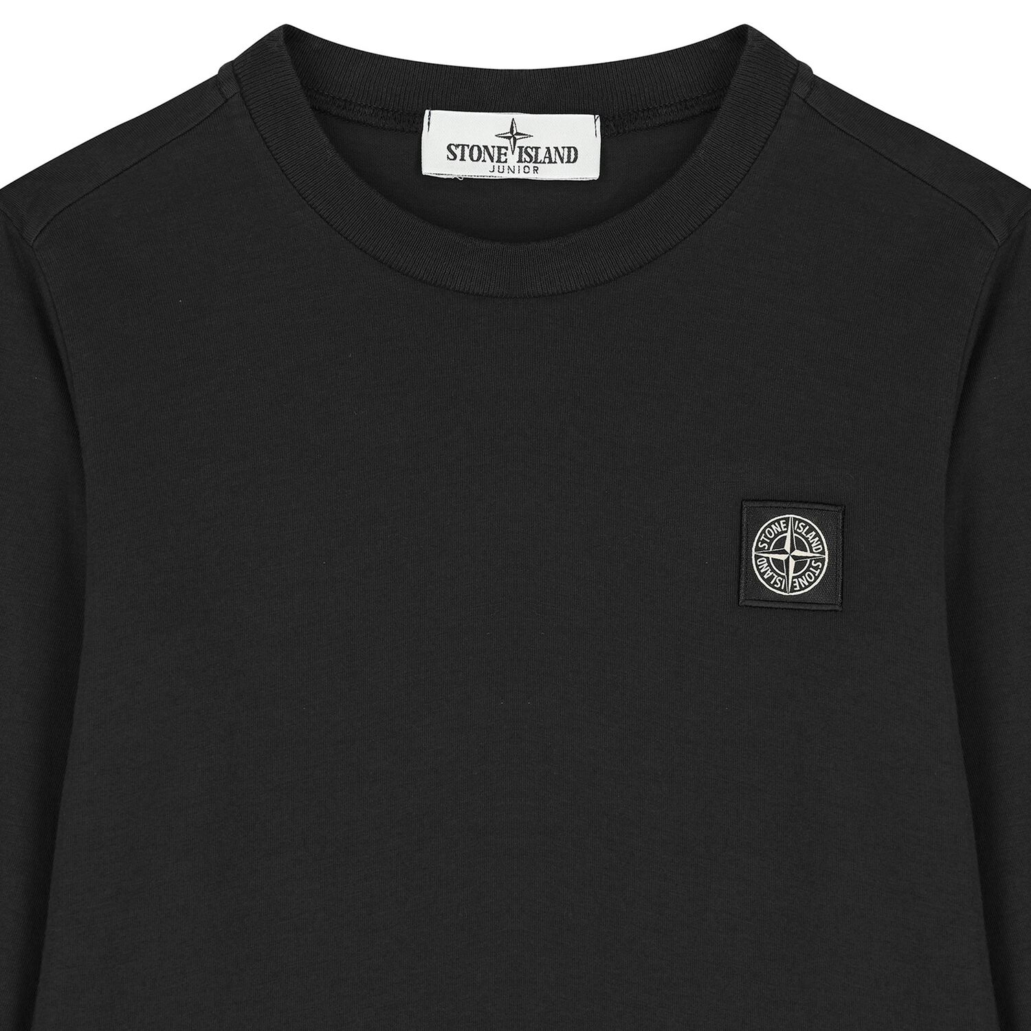 Boys Black Logo Long Sleeve Top, 2, hi-res image number null