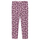 Girls Violet Hearts Leggings, 1, hi-res