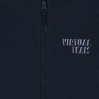 Boys Navy Blue & Beige Hooded Zip Up Top, 1, hi-res