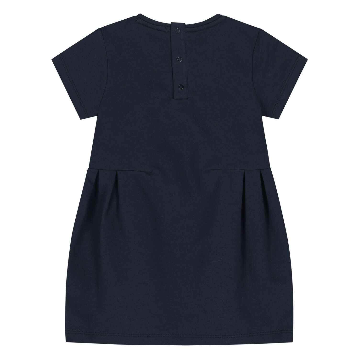 Younger Girls Navy Blue Necklace Logo Dress , 1, hi-res