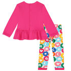 Younger Girls Pink & Ivory Trousers Set, 1, hi-res