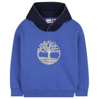 Boys Blue Logo Hooded Top, 1, hi-res