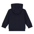 Baby Boys Navy Blue & White Logo Tracksuit Set, 2, hi-res