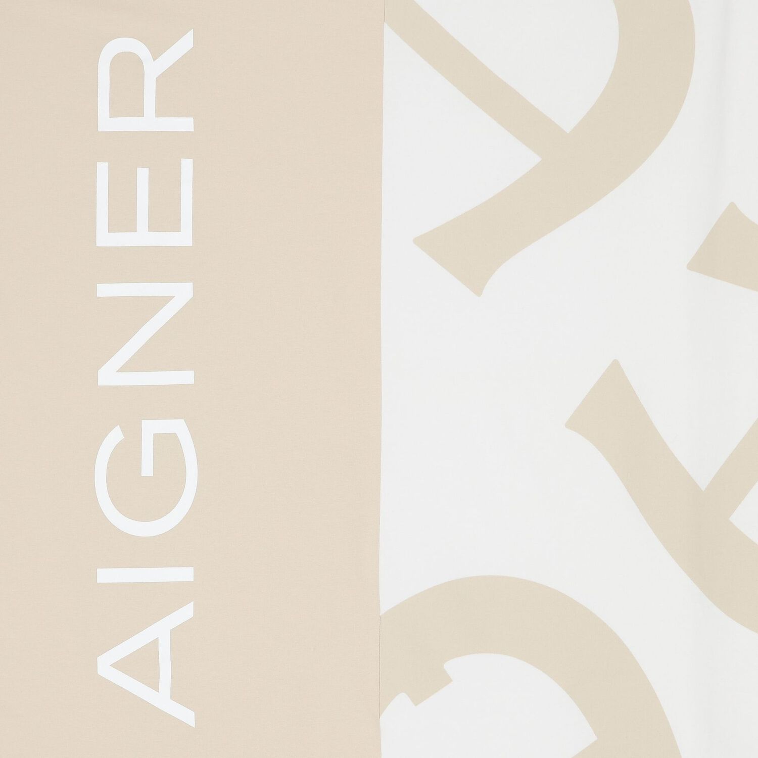 بطانية بالشعار باللون الأبيض والبيج, 1, hi-res