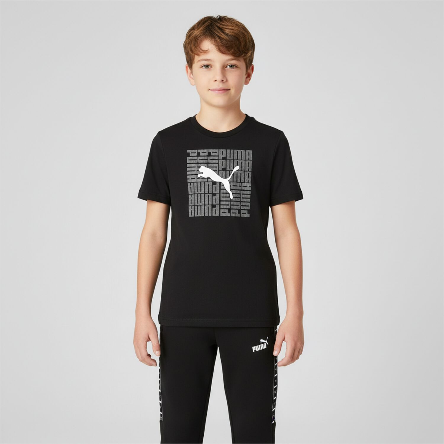 Boys Black Logo T-Shirt, 1, hi-res image number null