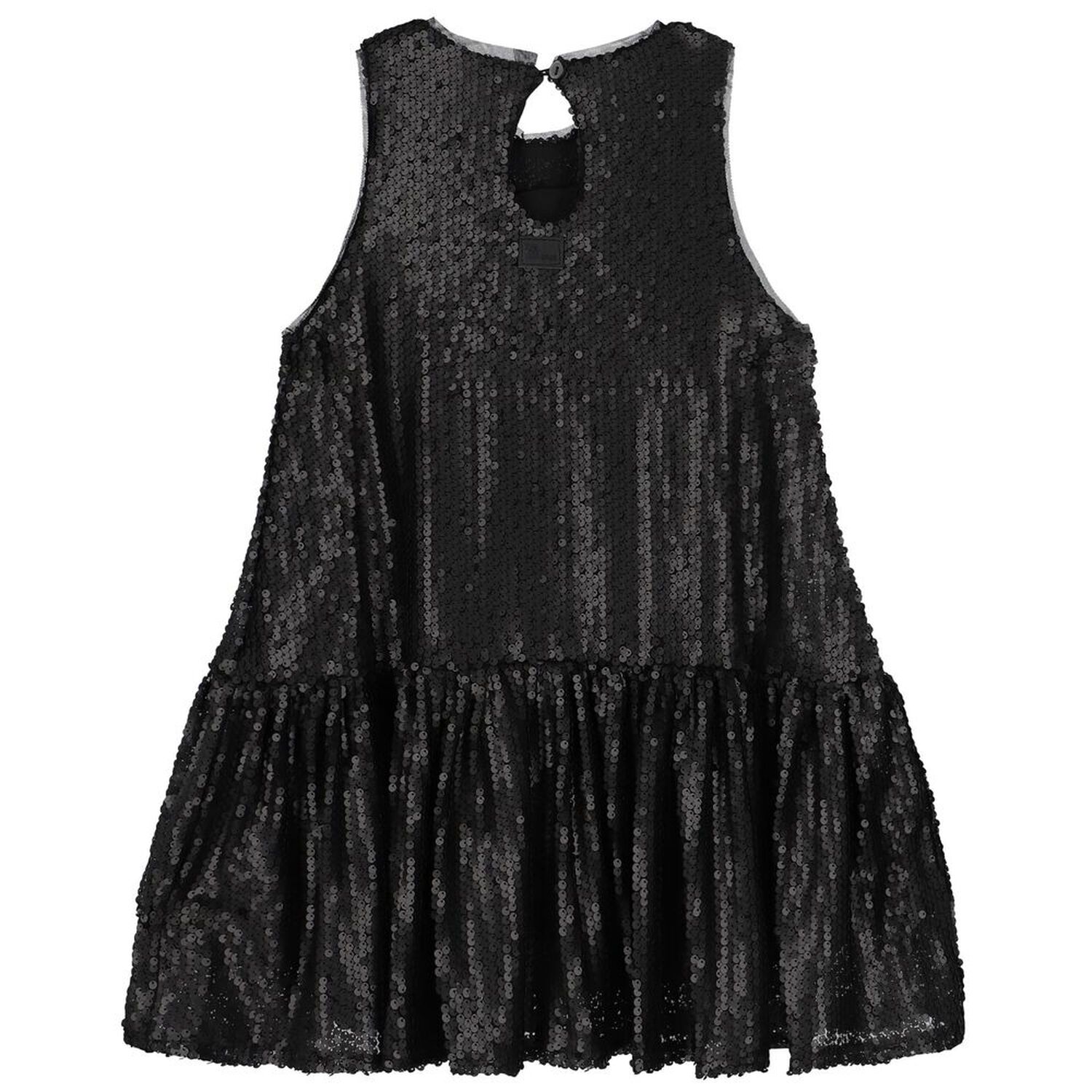 Girls Black Embellished Sequin Dress, 1, hi-res image number null