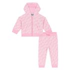 Younger Girls Pink Logo Tracksuit, 1, hi-res