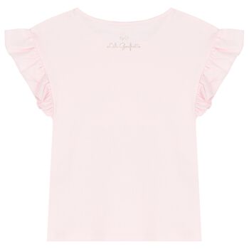 Girls Pink Ballerina Logo T-Shirt