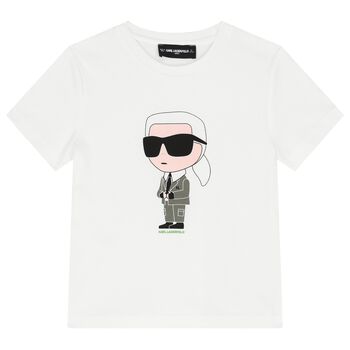 Boys White Ikonik Logo T-Shirt