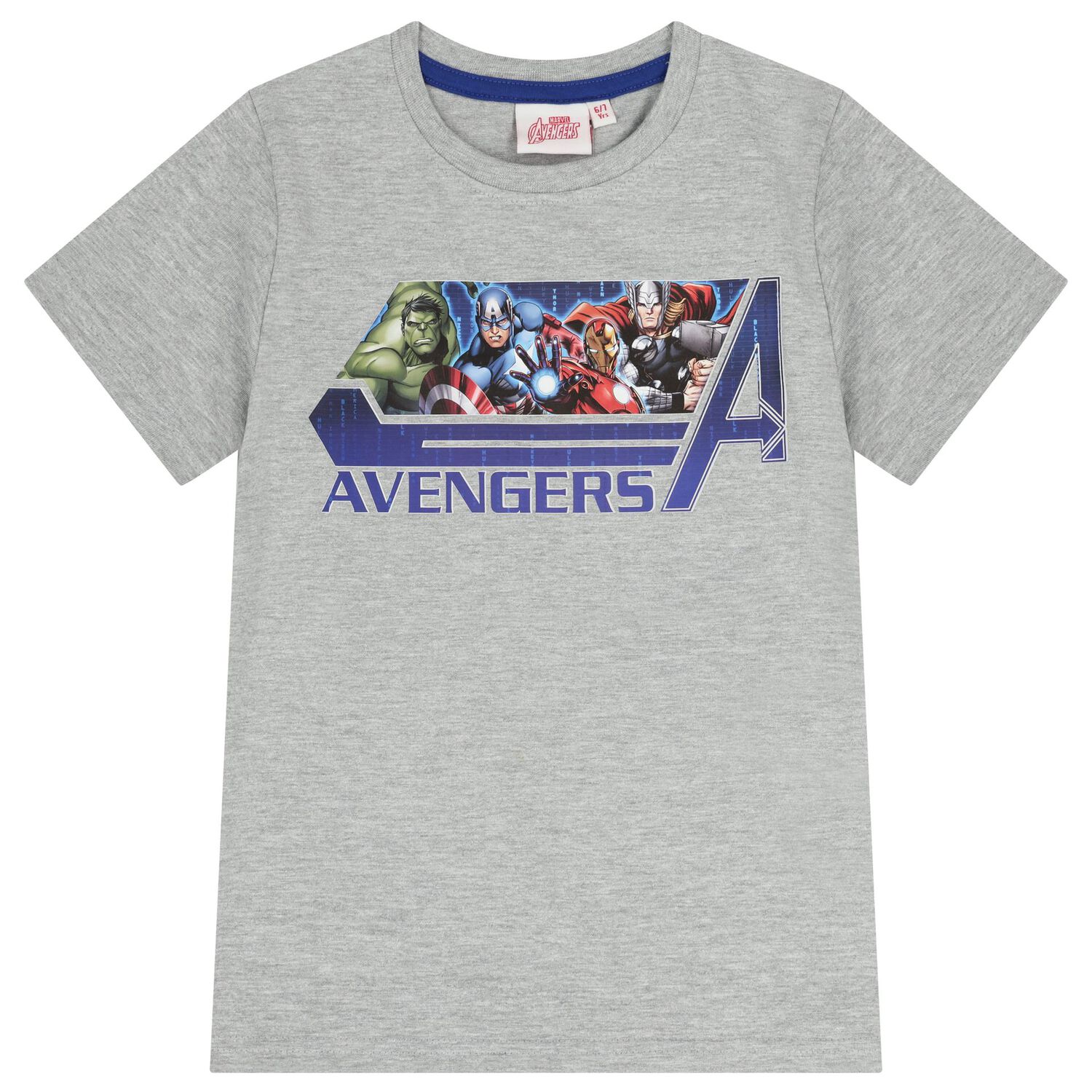 Boys Grey & Blue Avengers Pyjamas, 1, hi-res