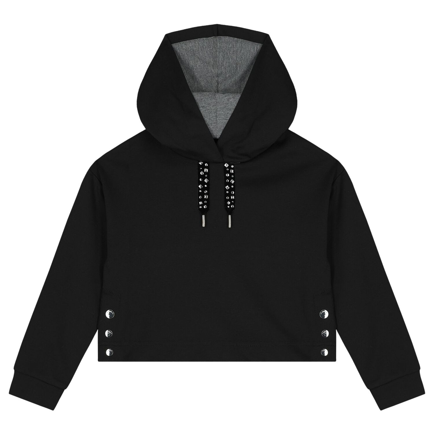 بدلة رياضية بنات هودي باللون الأسود, 2, hi-res image number null