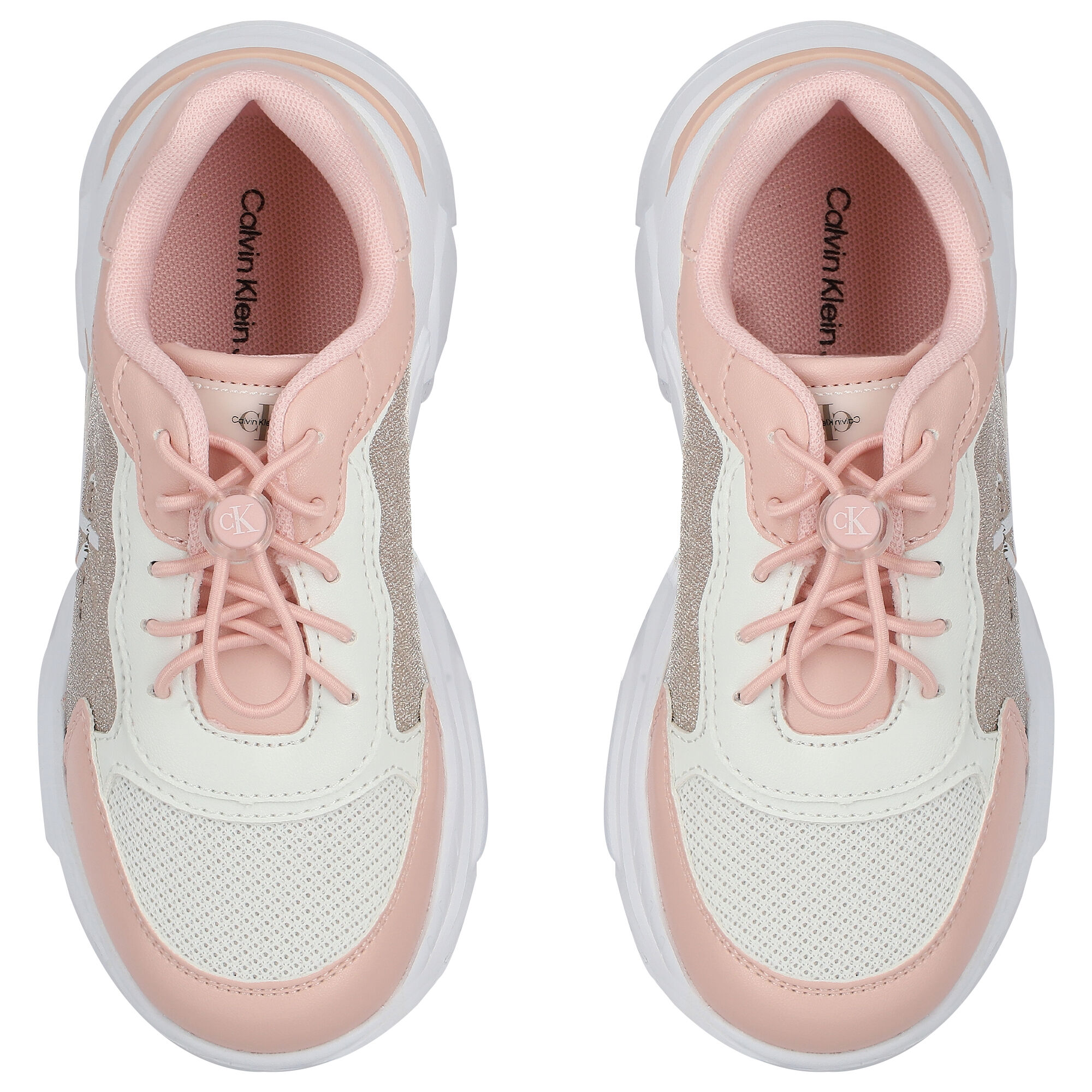 Pink calvin hot sale klein trainers