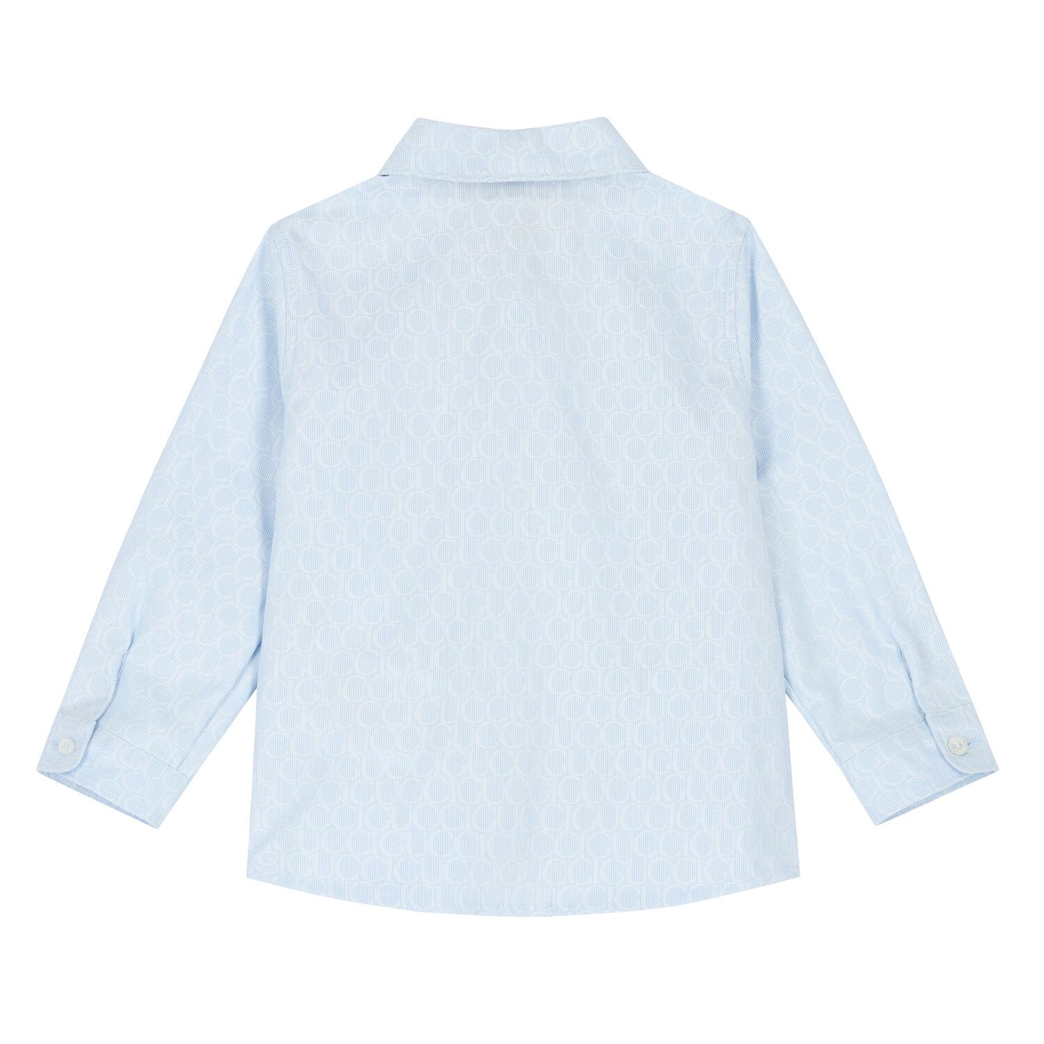 Younger Boys Blue Jacquard Logo Shirt, 1, hi-res image number null