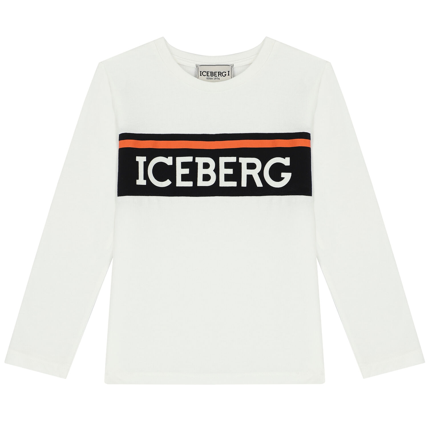Boys Ivory Logo Long Sleeve Top, 1, hi-res