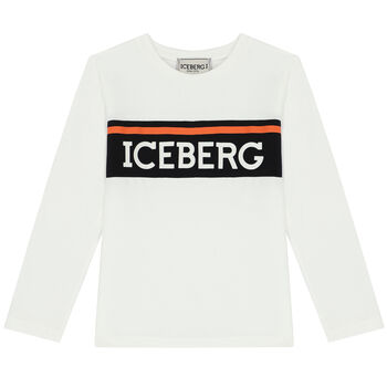 Boys Ivory Logo Long Sleeve Top
