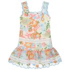 Girls Multi-Coloured Embroidered Dress, 1, hi-res