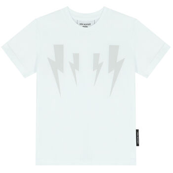 Boys White Thunderbolt T-Shirt