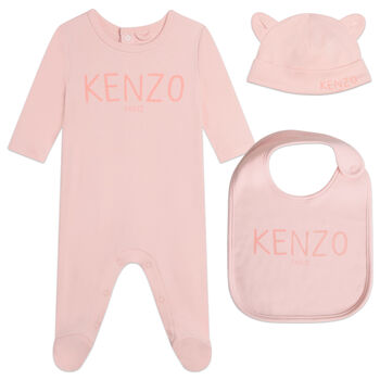 Baby Girls Pink Logo Babygrow Set