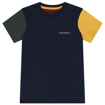Boys Navy Blue & Red Logo T-Shirt