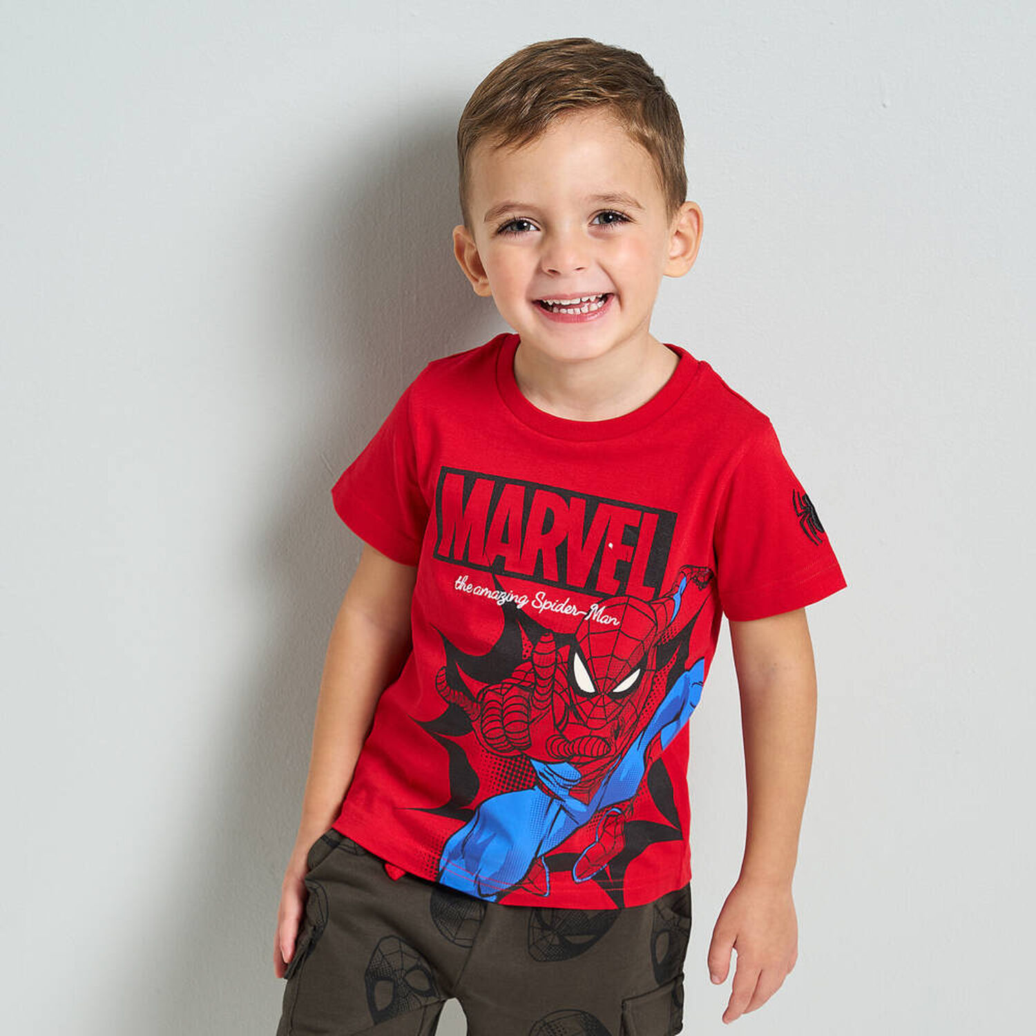 Boys Red Marvel T-Shirt, 1, hi-res