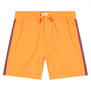 Boys Neon Orange Swim Shorts