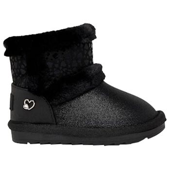 Younger Girls Black Faux Leather Boots
