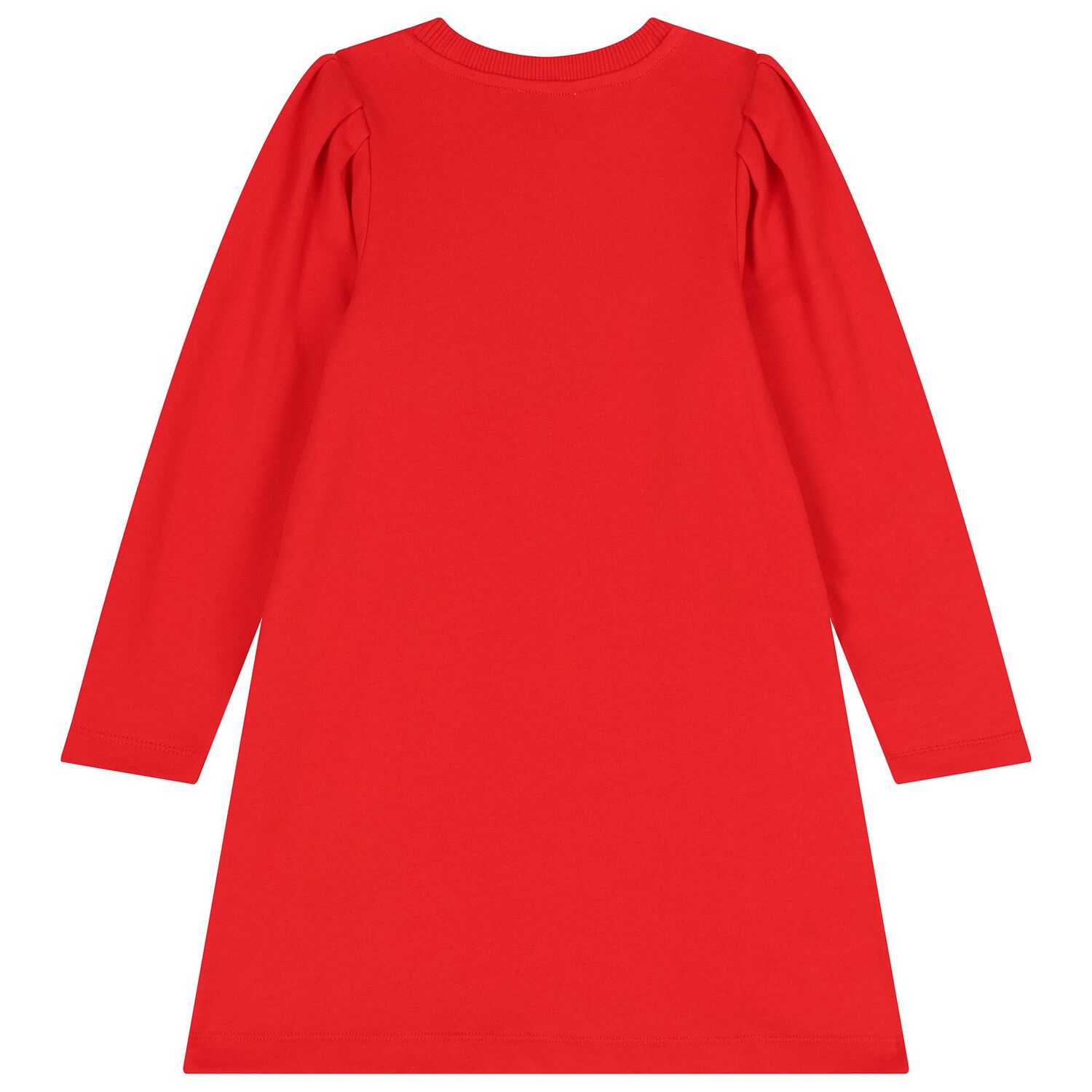 فستان بنات بالشعار بطبعه تيدى بير باللون الاحمر , 3, hi-res