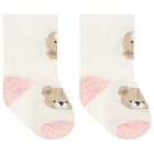 Baby Girls Ivory & Pink Socks ( 4 Pack ) , 1, hi-res