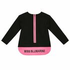 Girls Black & Pink Long Sleeve Top, 1, hi-res