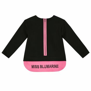 Girls Black & Pink Long Sleeve Top