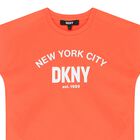 Girls Neon Orange Logo Top, 2, hi-res