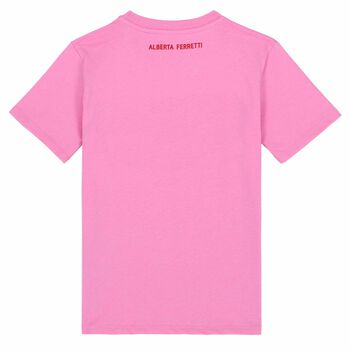 Girls Pink Embroidered Jersey T-Shirt