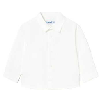 Younger Boys White Twill Shirt