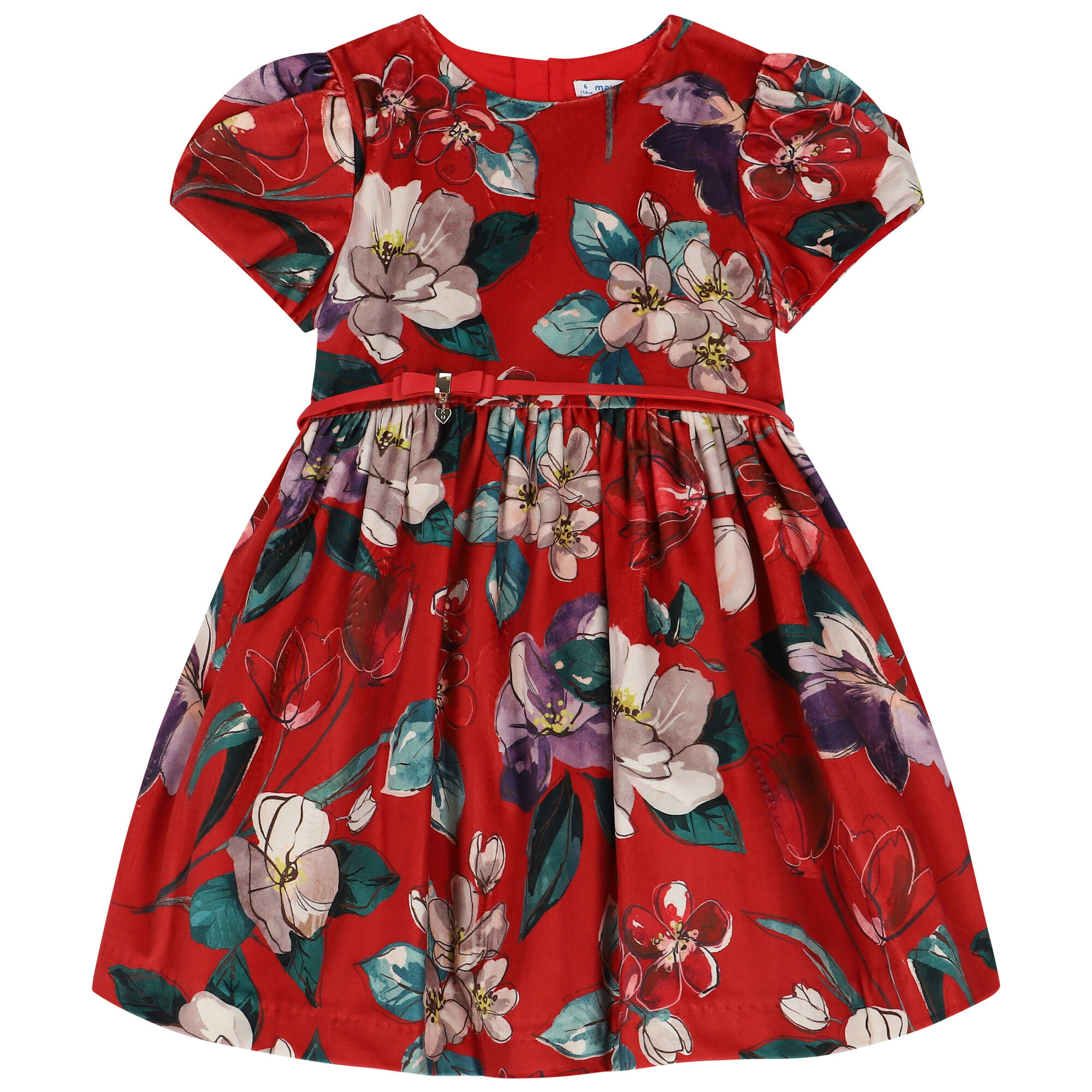 Mayoral Girls Red Floral Dress Junior Couture