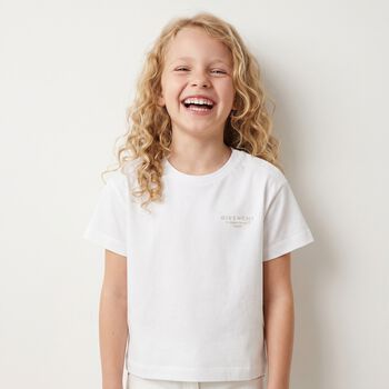 Younger Girls White Logo T-Shirt