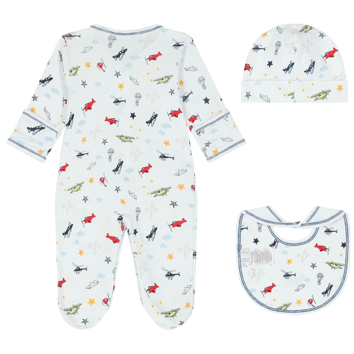 Baby Boys White Airplane Babygrow Gift Set, 1, hi-res image number null