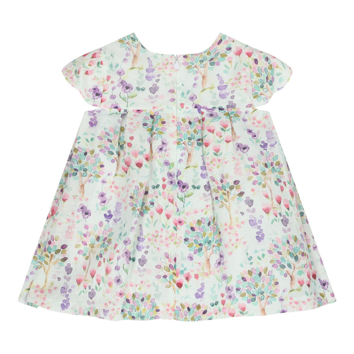 Baby Girls White Floral Dress, 1, hi-res
