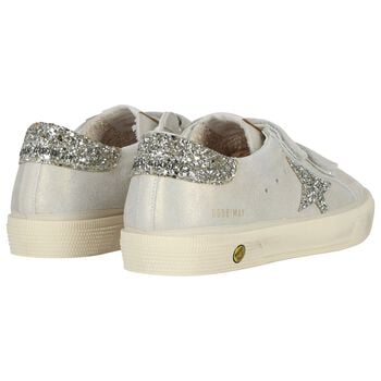 Girls Grey & Ivory Logo Trainers