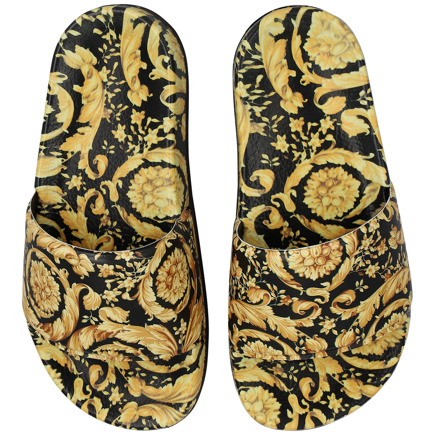 Gold & Black Barocco Sliders, 1, hi-res