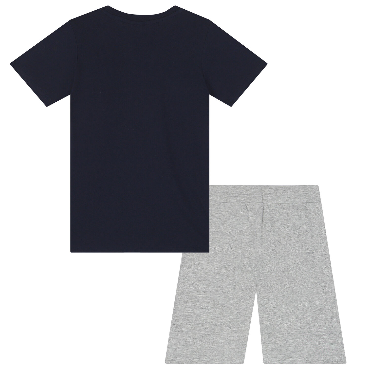 Boys Navy & Grey Logo Shorts, 1, hi-res
