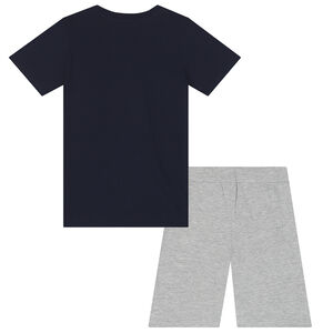 Boys Navy & Grey Logo Pyjamas