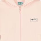 Girls Pink Logo Hooded Zip Up Top, 1, hi-res